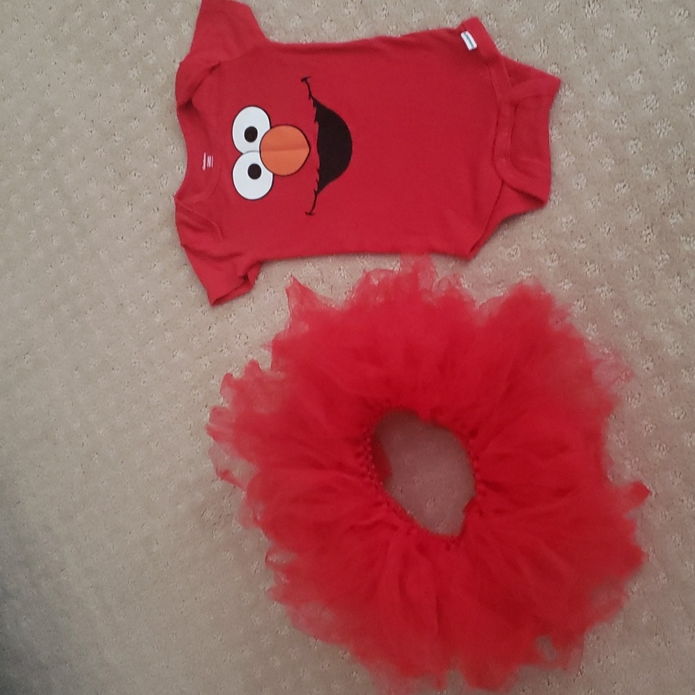 Red Elmo Onesie  with tutu